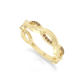 natural citrine twisted wedding band rings in yellow gold vermeil